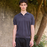 James Open Knit Polo, Grey