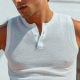 Camiseta de tirantes entallada de punto Ivan, blanca
