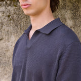 James Open Knit Polo, Grey