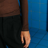 Camiseta henley de tencel Hugh, marrón