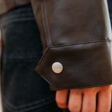 Chaqueta de cuero Zayn, marrón