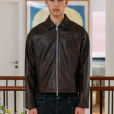 Chaqueta de cuero Zayn, marrón