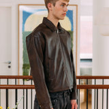 Chaqueta de cuero Zayn, marrón