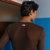 Camiseta henley de tencel Hugh, marrón