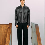 Chaqueta de cuero Zayn, negra