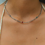 Collar Aubrey, plateado