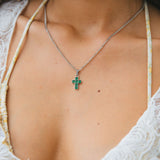 Collar Cruz, plateado