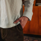 Nika Cotton Shirt, Beige Stripe