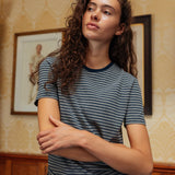 Camiseta a rayas Brando, gris/azul marino