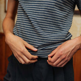 Camiseta a rayas Brando, gris/azul marino