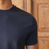 Camiseta entallada Brando, azul marino lavado